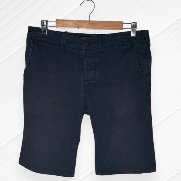 PAUL SMITH Chino Shorts Flat Front Button Fly Navy Blue Mid Rise Stretch Slim 30 - Picture 1 of 8